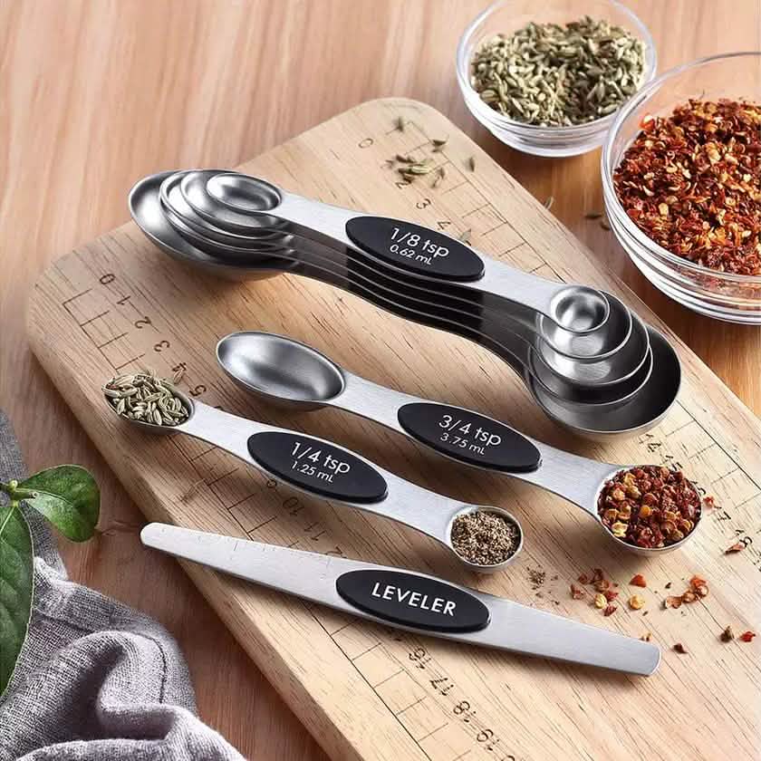8-Piece: Stainless Steel Magnetic Measuring Spoons Set DailySale