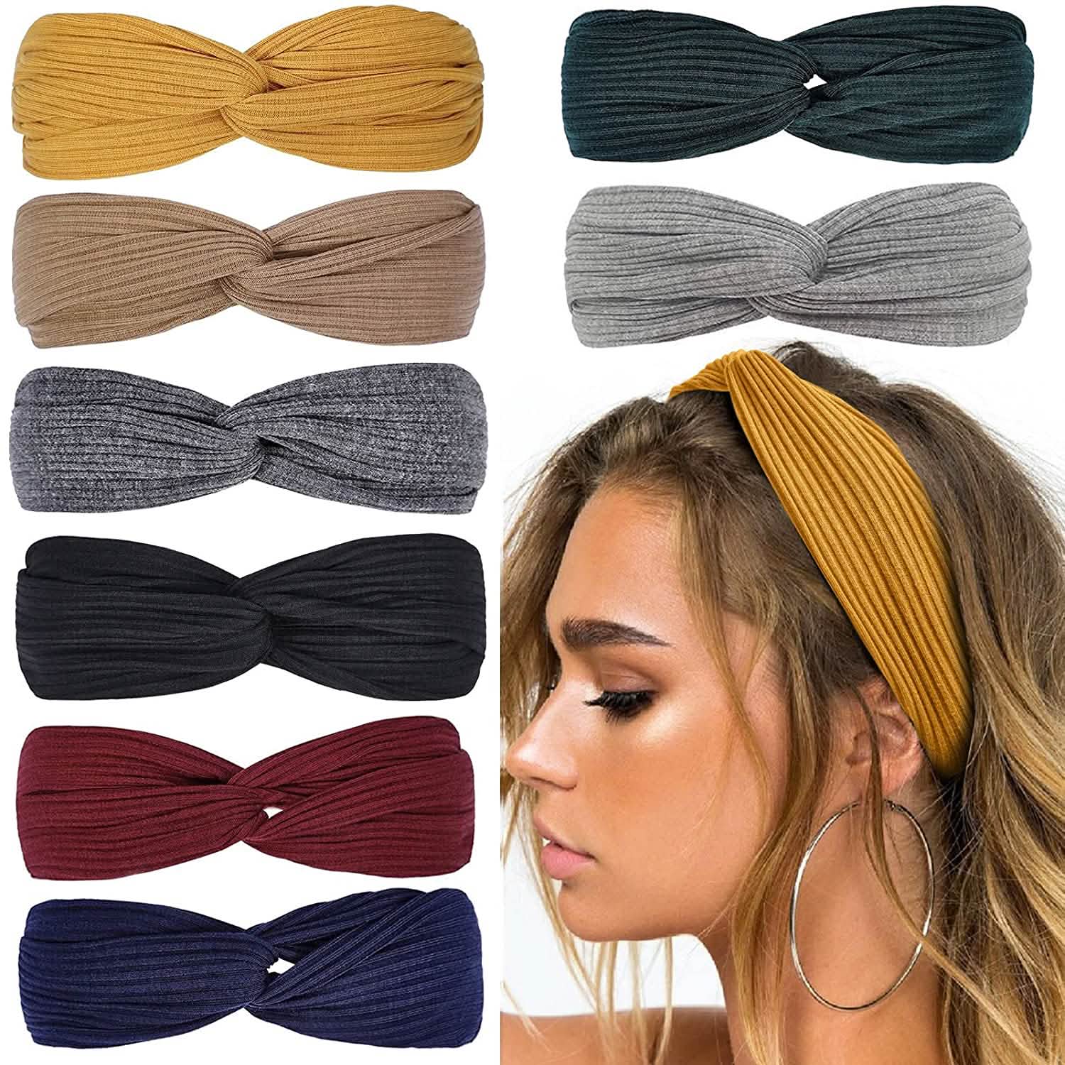 8-Piece: Twist Knotted Boho Stretchy Hair Bands DailySale