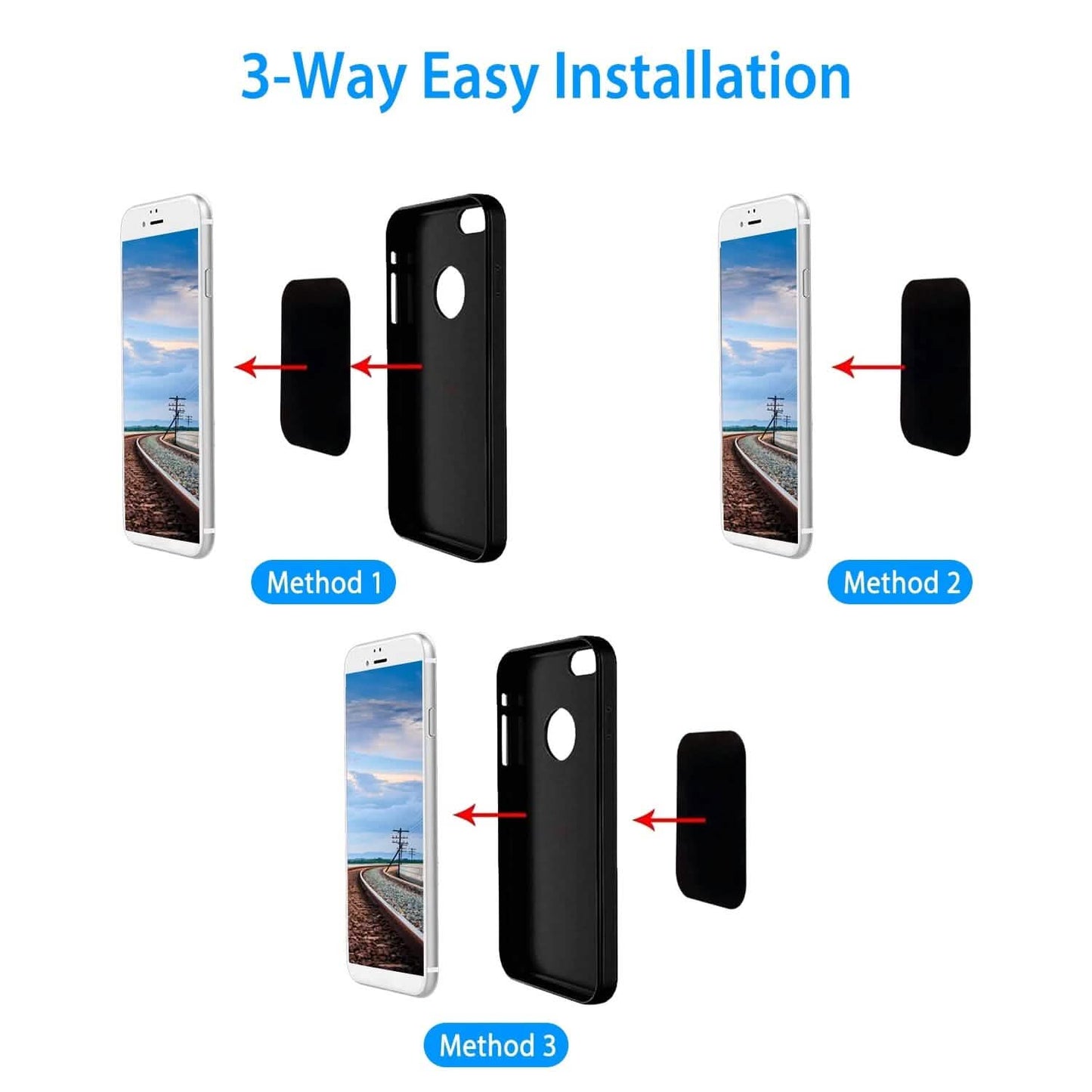 8-Piece: Universal Metal Plates with Strong Adhesive DailySale