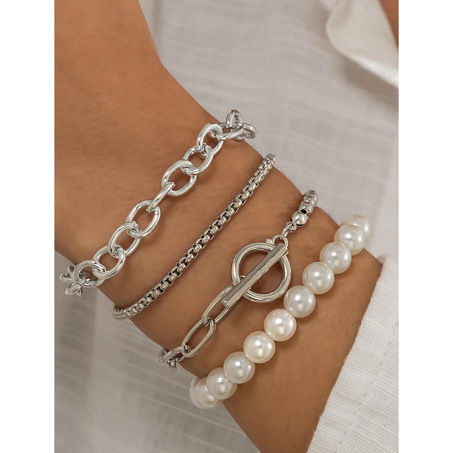 8-Piece: Women's Modern Street Geometric Bracelet DailySale