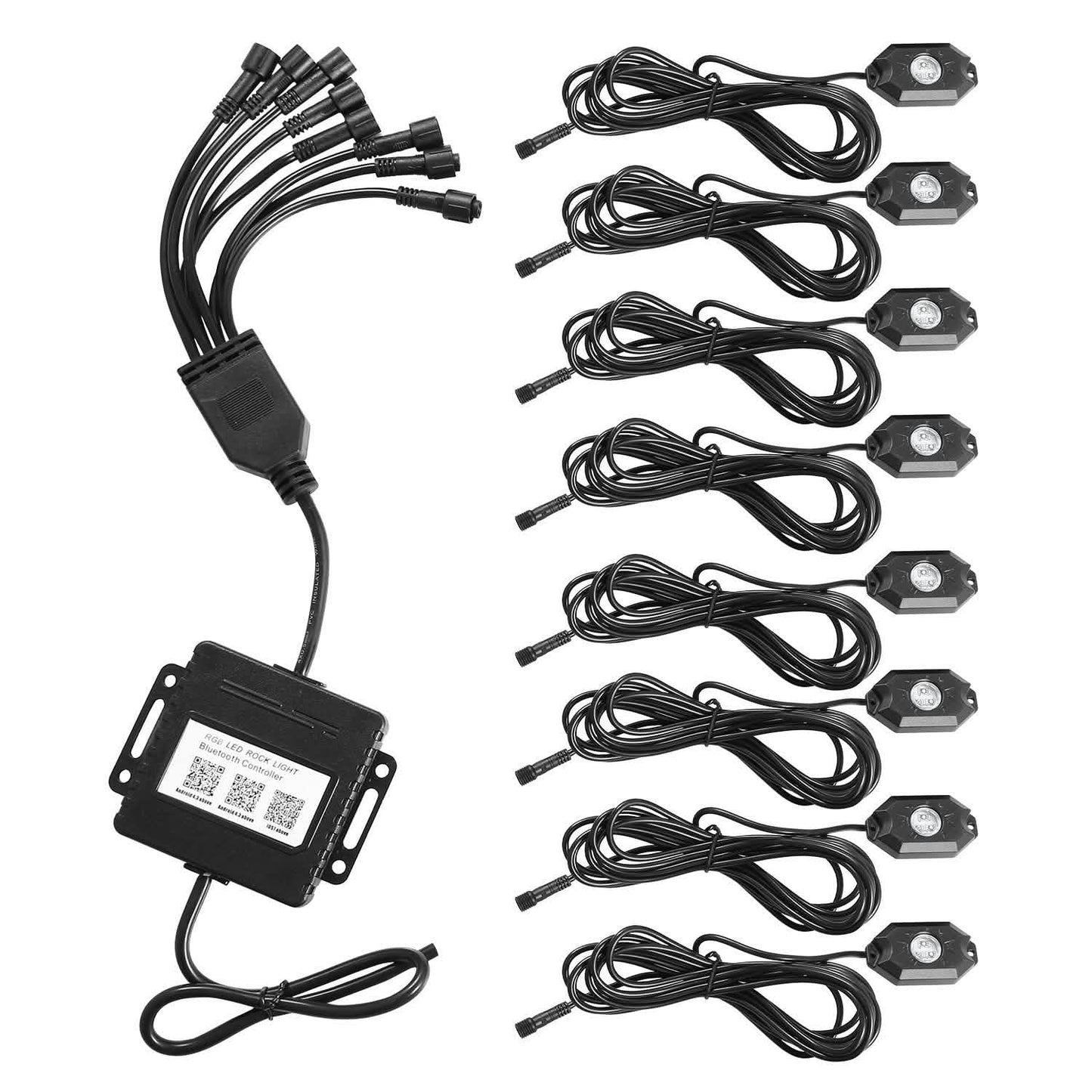 8-Pieces: Auto RGB LED Rock Light Kit DailySale