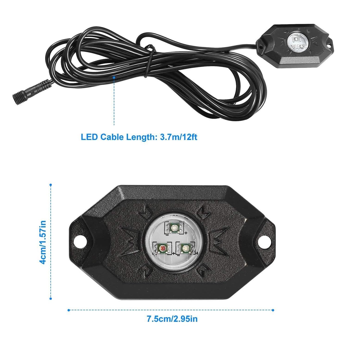 8-Pieces: Auto RGB LED Rock Light Kit DailySale