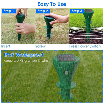 8-Pieces: Solar Powered Repellent Waterproof Solar Vibration Stake DailySale