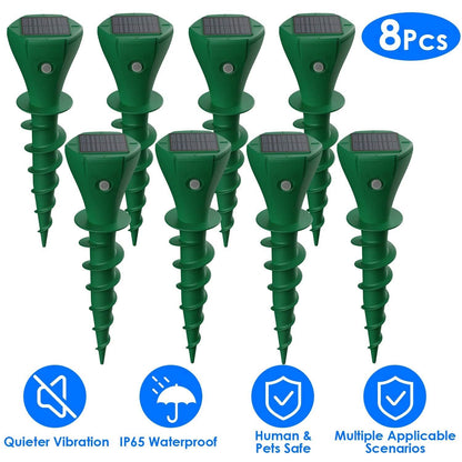 8-Pieces: Solar Powered Repellent Waterproof Solar Vibration Stake DailySale