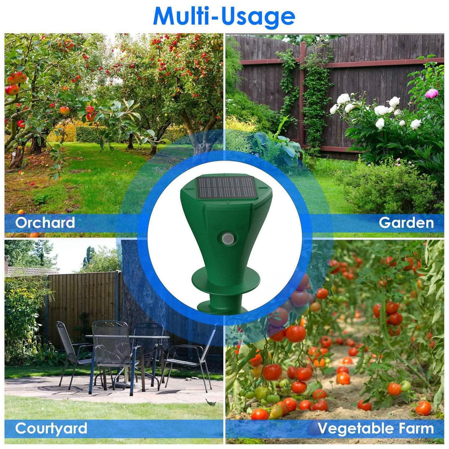 8-Pieces: Solar Powered Repellent Waterproof Solar Vibration Stake DailySale