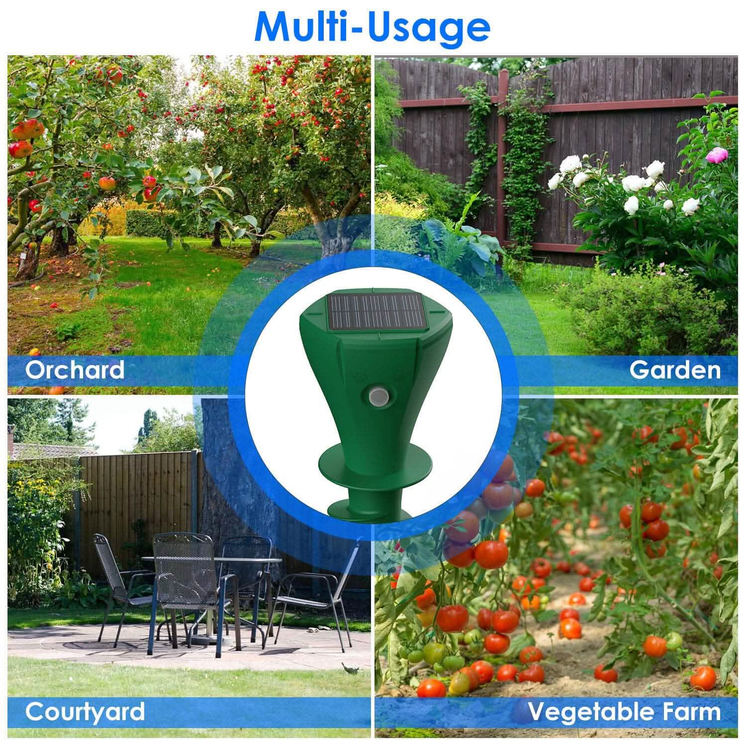8-Pieces: Solar Powered Repellent Waterproof Solar Vibration Stake DailySale