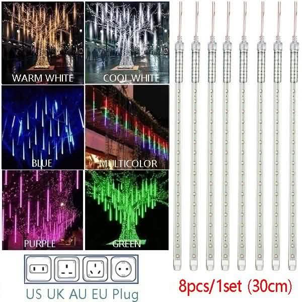 8-Pieces: Waterproof LED Meteor Shower Rain Lights DailySale