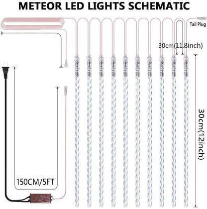 8-Pieces: Waterproof LED Meteor Shower Rain Lights DailySale