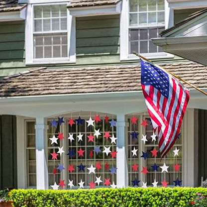 8 Strands Patriotic Star Streamers Banner Garland DailySale
