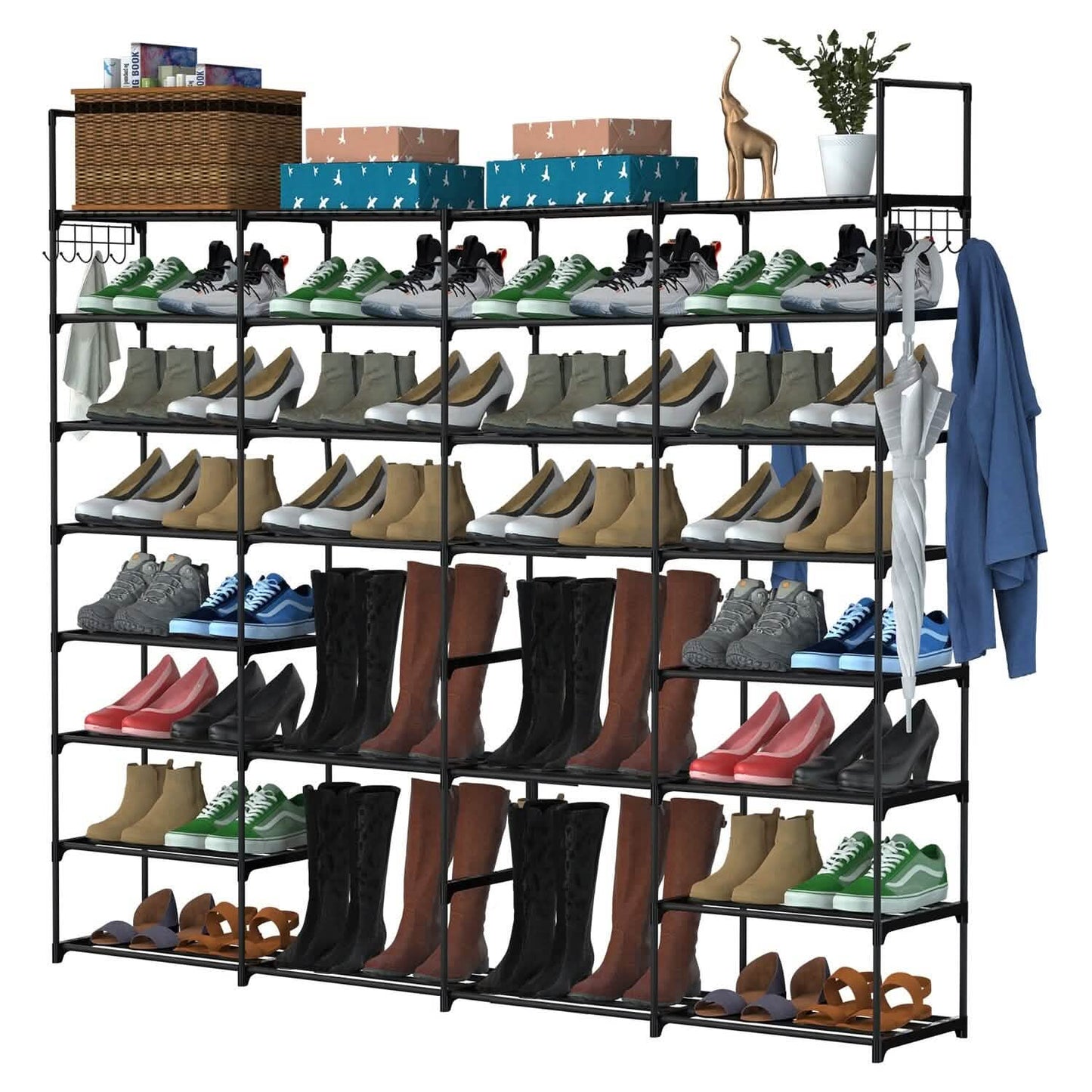8-Tier Shoe Rack Metal Shoe Storage Shelf DailySale