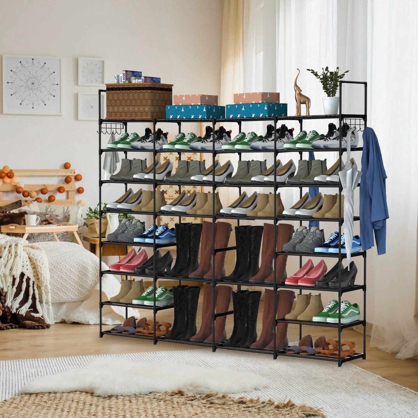 8-Tier Shoe Rack Metal Shoe Storage Shelf DailySale