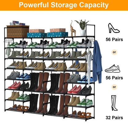 8-Tier Shoe Rack Metal Shoe Storage Shelf DailySale