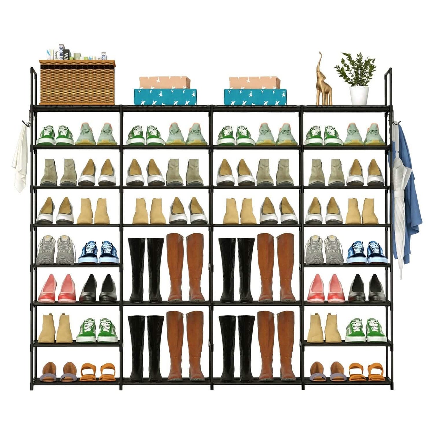 8-Tier Shoe Rack Metal Shoe Storage Shelf DailySale