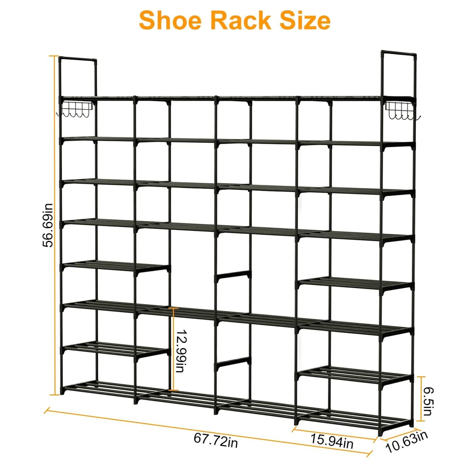 8-Tier Shoe Rack Metal Shoe Storage Shelf DailySale