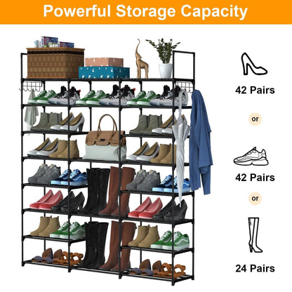 8-Tier Shoe Rack Metal Shoe Storage Shelf DailySale