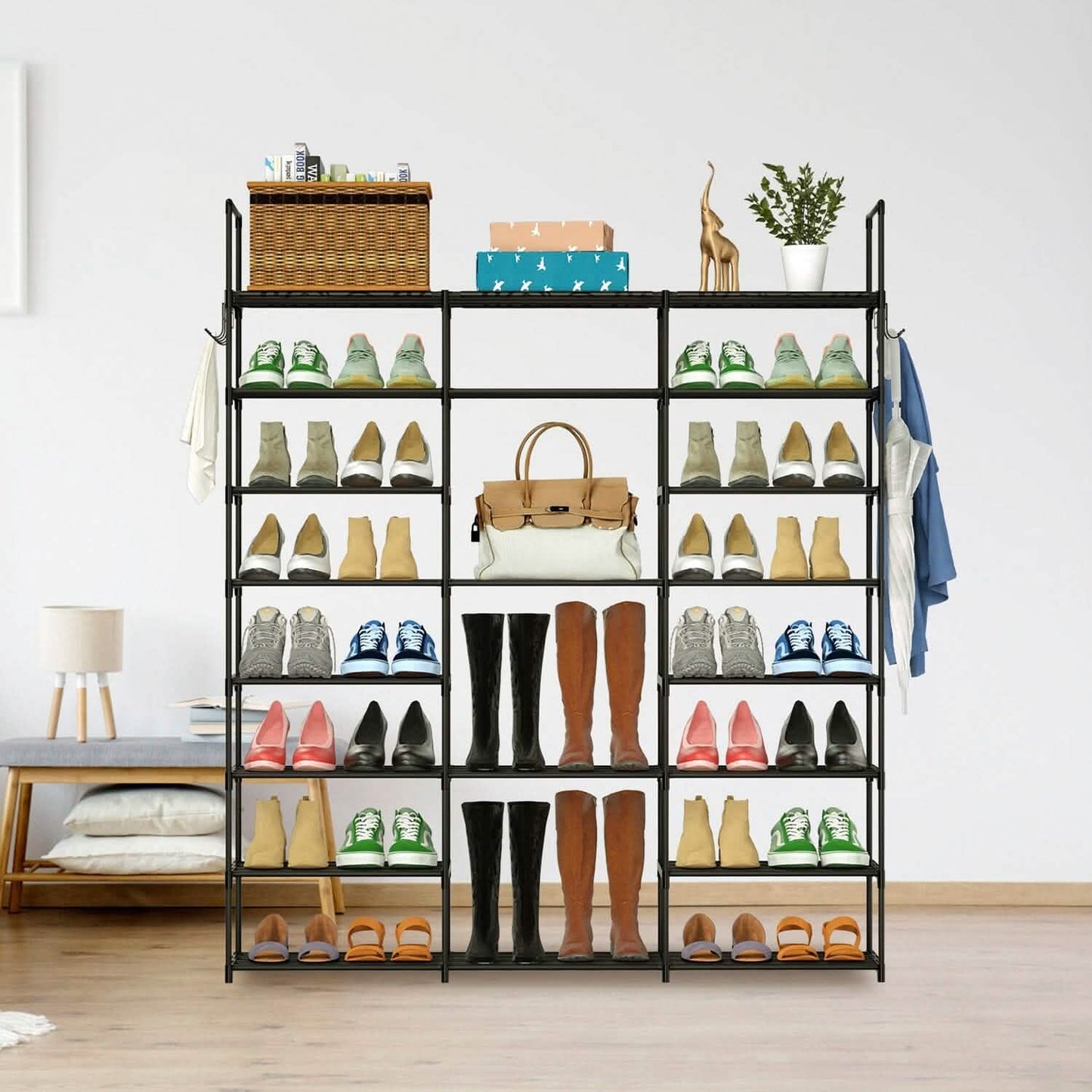8-Tier Shoe Rack Metal Shoe Storage Shelf DailySale