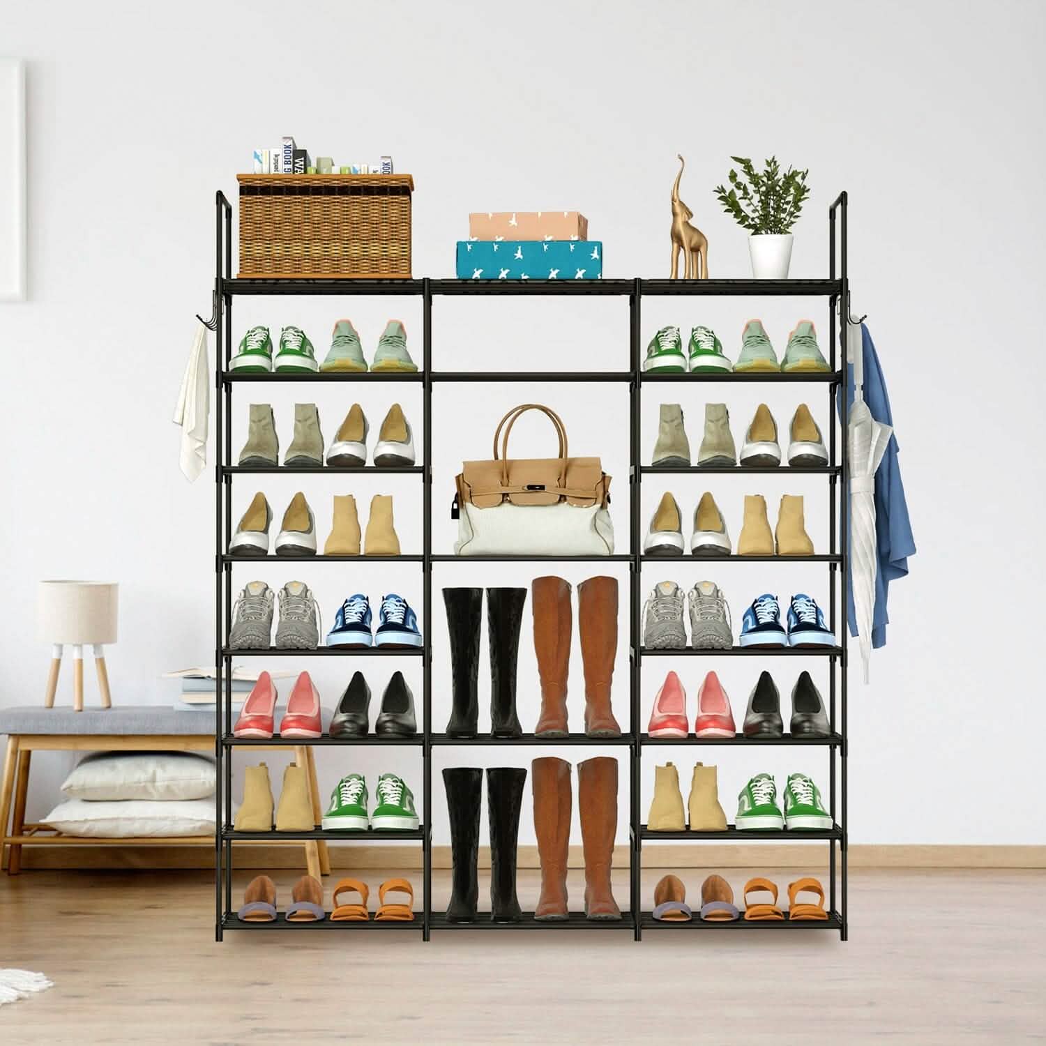 8-Tier Shoe Rack Metal Shoe Storage Shelf DailySale