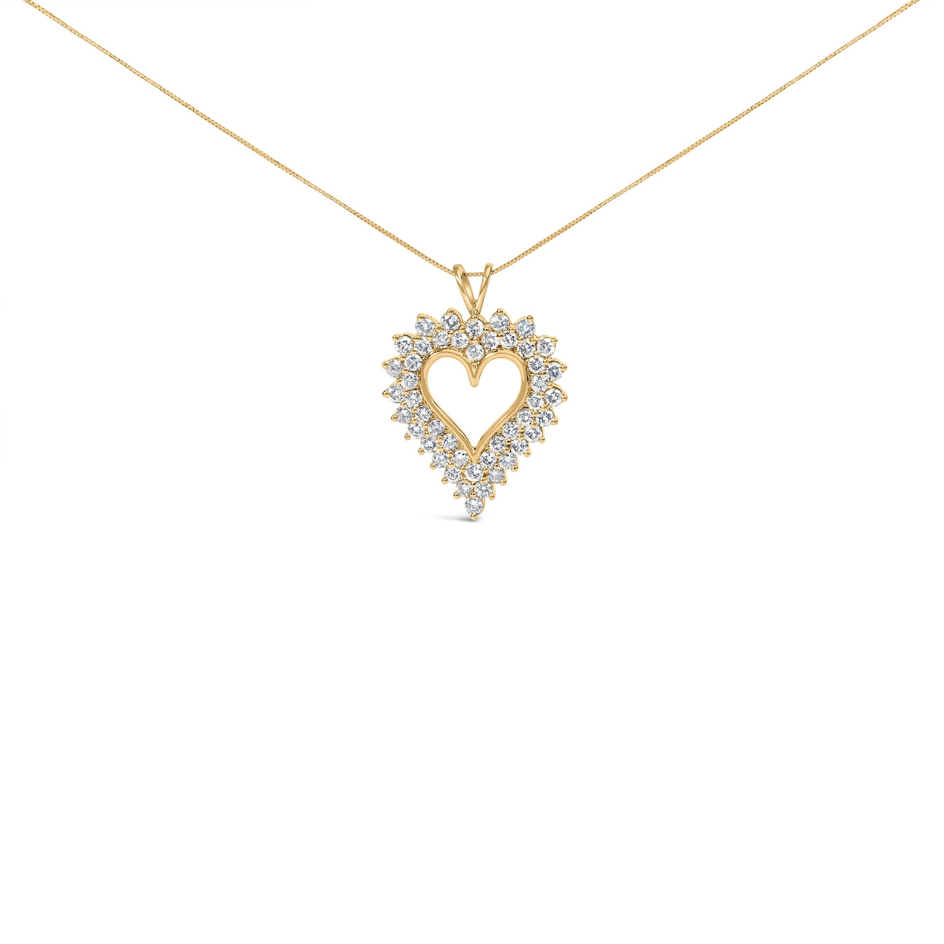 14K Yellow Gold Plated .925 Sterling Silver Brilliant-Cut Diamond Open Heart 18" Pendant Necklace (K-L Color, I1-I2 Clarity) Bids.com