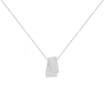 14KT White Gold Diamond Box Pendant Necklace (1 cttw, H-I Color, SI2-I1 Clarity) Bids.com