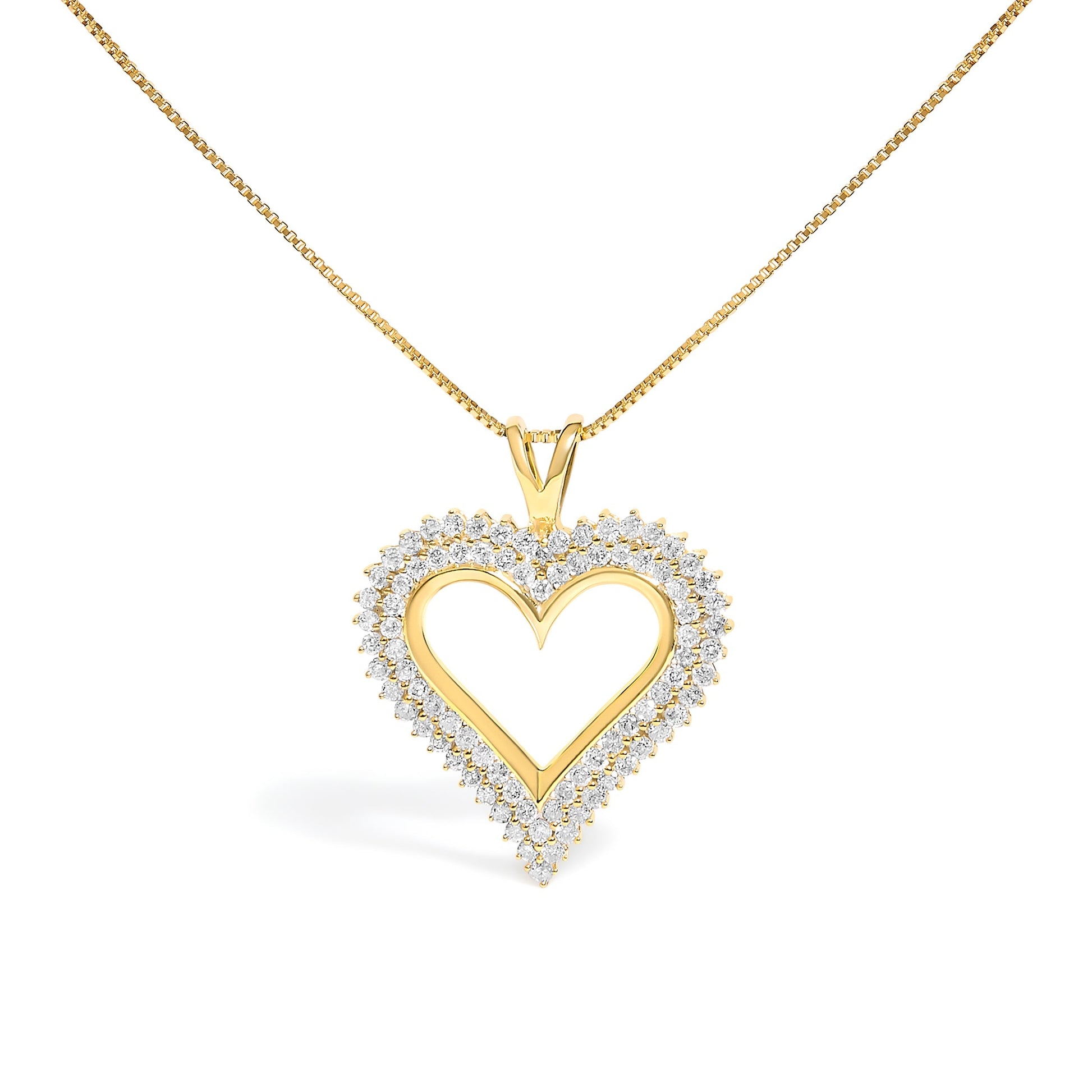 .925 Sterling Silver 1.00 Cttw Diamond Heart 18" Pendant Necklace (I-J Color, I2-I3 Clarity) Bids.com