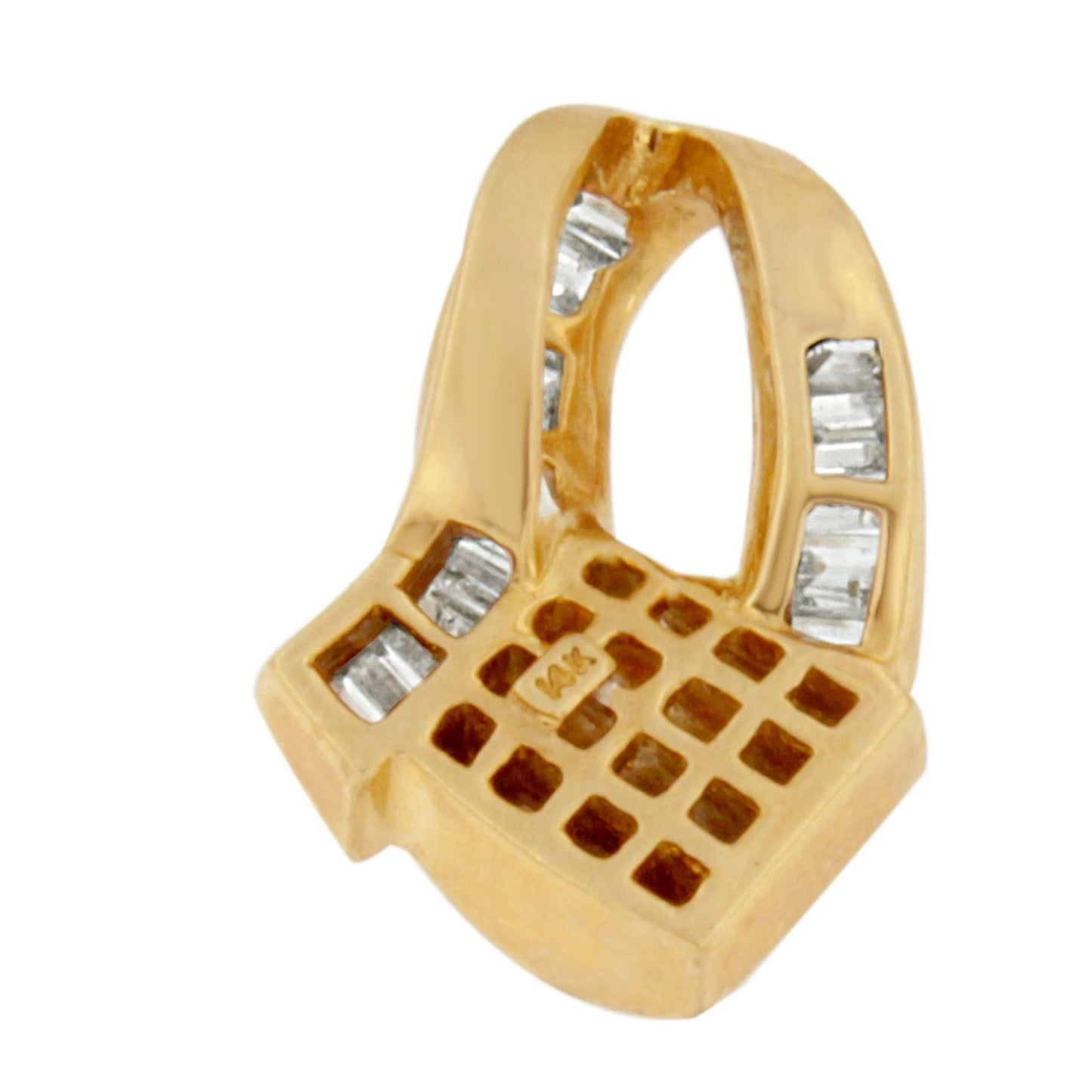 14k Yellow Gold 2.0 Cttw Princess and Baguette-cut Diamond Art Deco Inspired Pendant Necklace (G-H Color, VS1-VS2 Clarity) - 18 Inch Bids.com