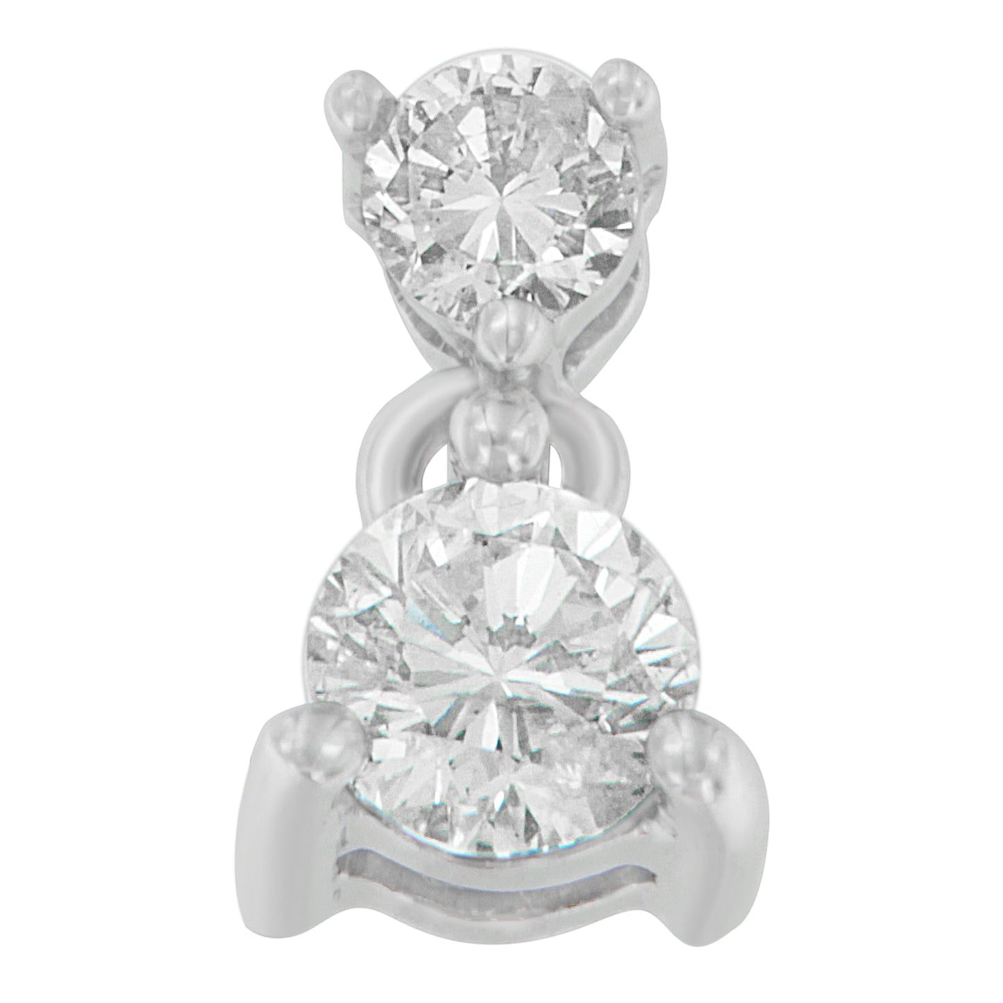 14K White Gold 1/2 cttw Round Cut Diamond Pendant Necklace (I-J, I1-I2) Bids.com