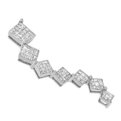 10K White Gold 1 cttw Diamond Snake Curved Pendant Necklace (H-I, I1-I2) Bids.com
