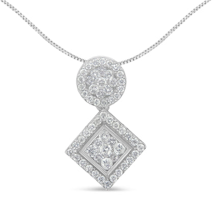 14K White Gold 1 cttw Diamond Pendant Necklace (H-I, I1-I2) Bids.com