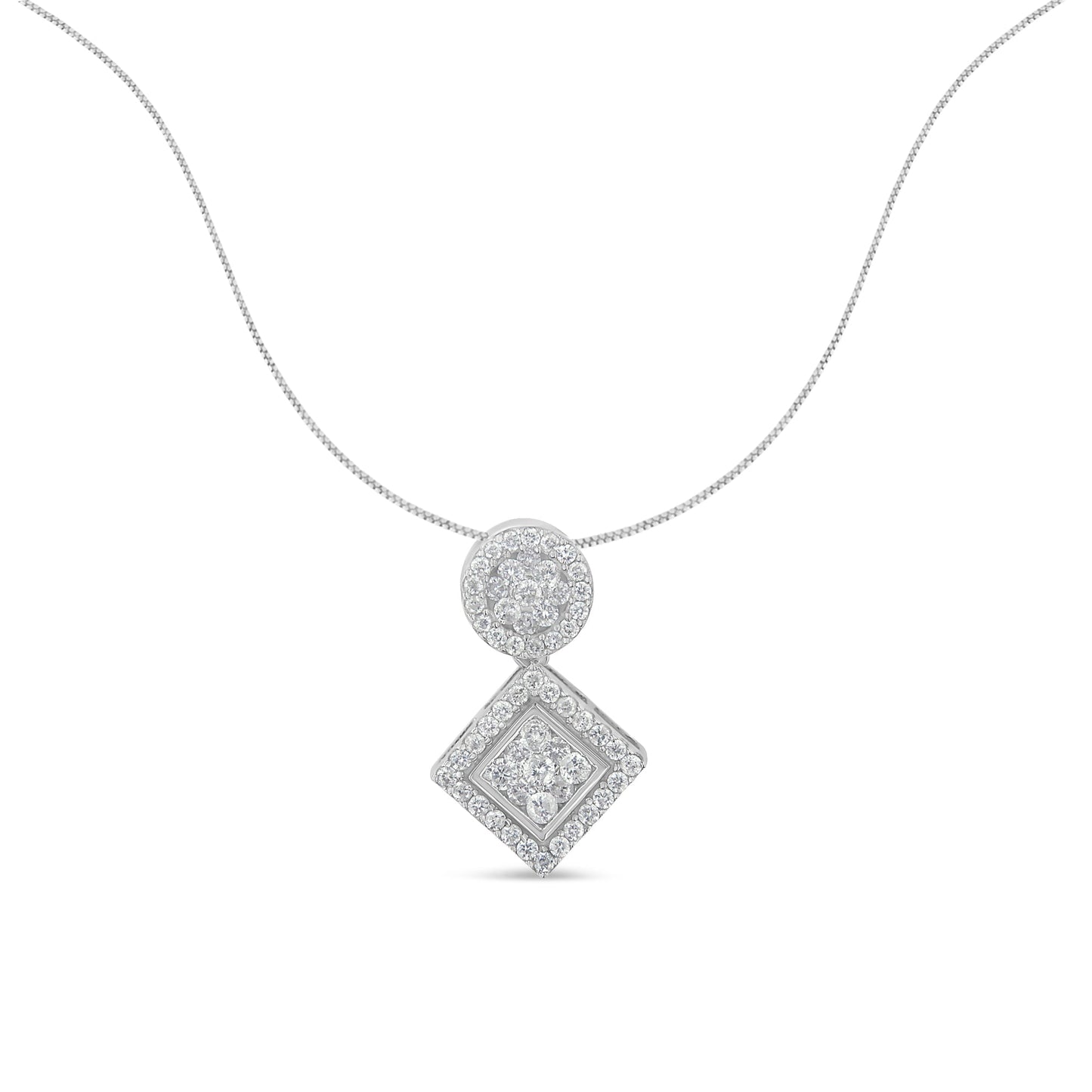 14K White Gold 1 cttw Diamond Pendant Necklace (H-I, I1-I2) Bids.com
