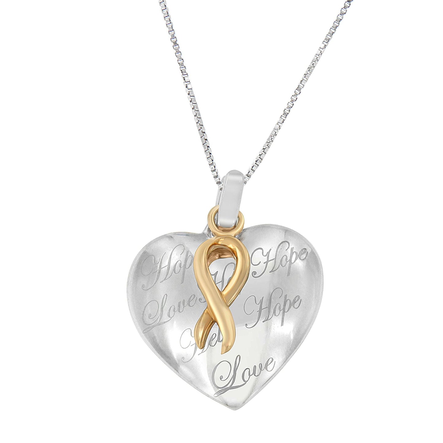 10K Yellow Gold Over Silver Heart Pendant Necklace Bids.com