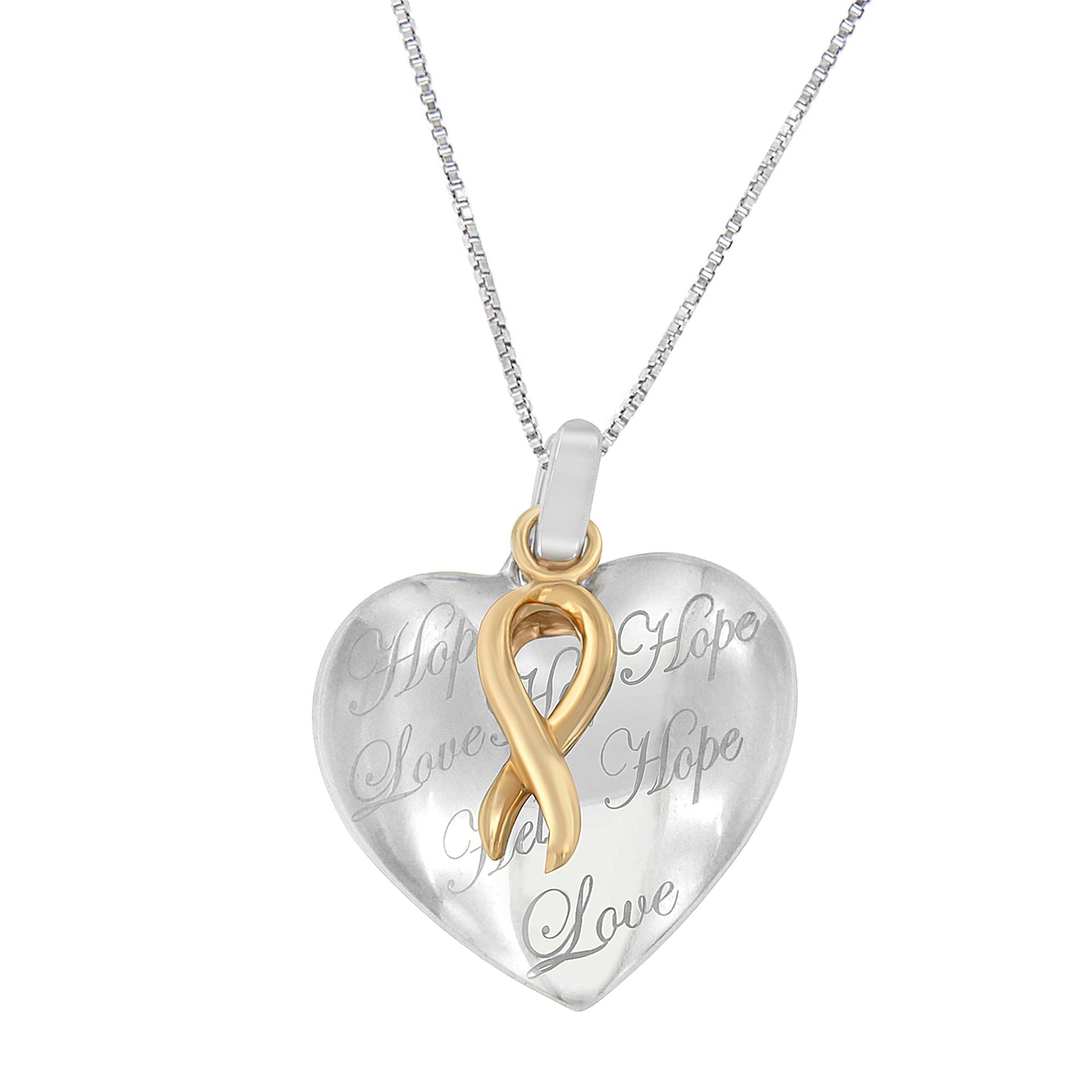10K Yellow Gold Over Silver Heart Pendant Necklace Bids.com