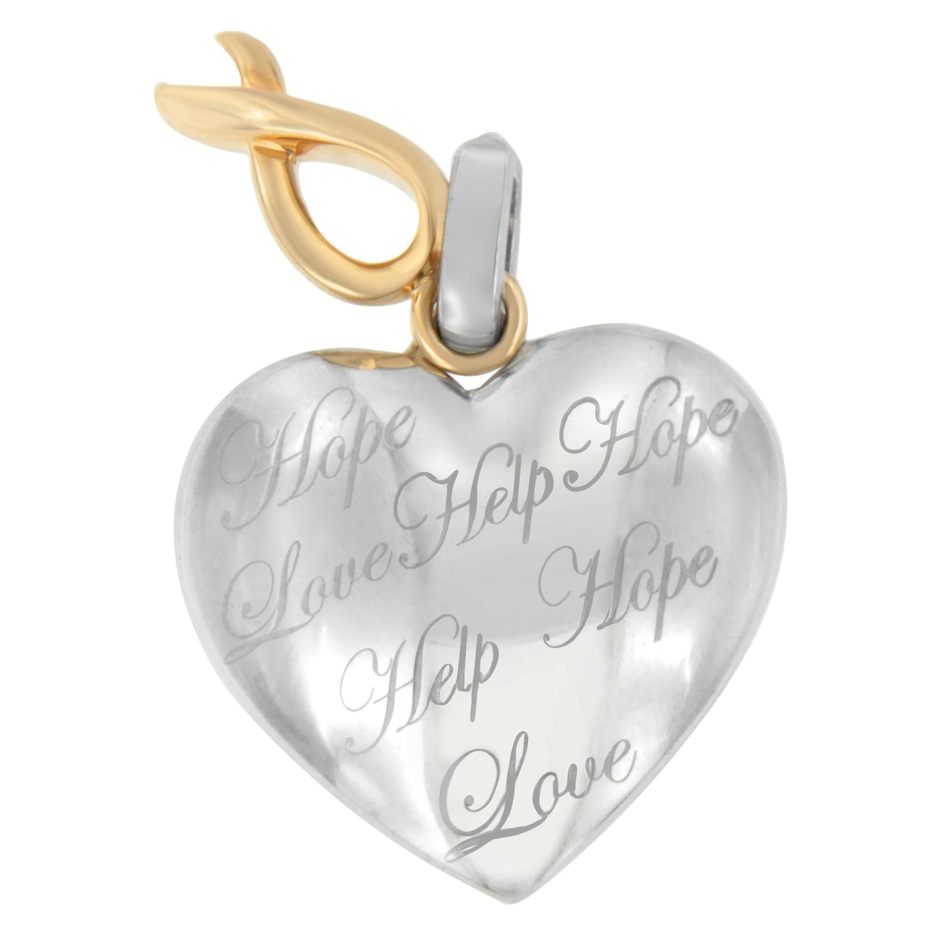 10K Yellow Gold Over Silver Heart Pendant Necklace Bids.com