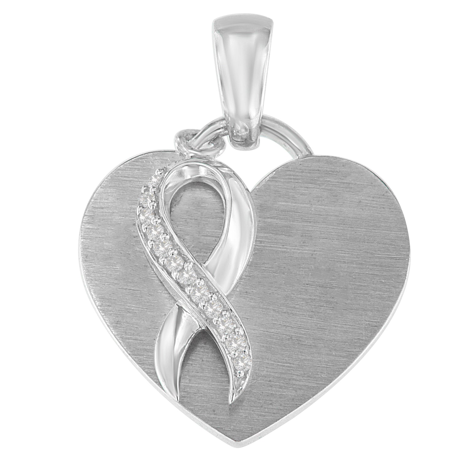 .925 Sterling Silver 1/10 cttw Diamond Heart Pendant Necklace (H-I, I1-I2) Bids.com