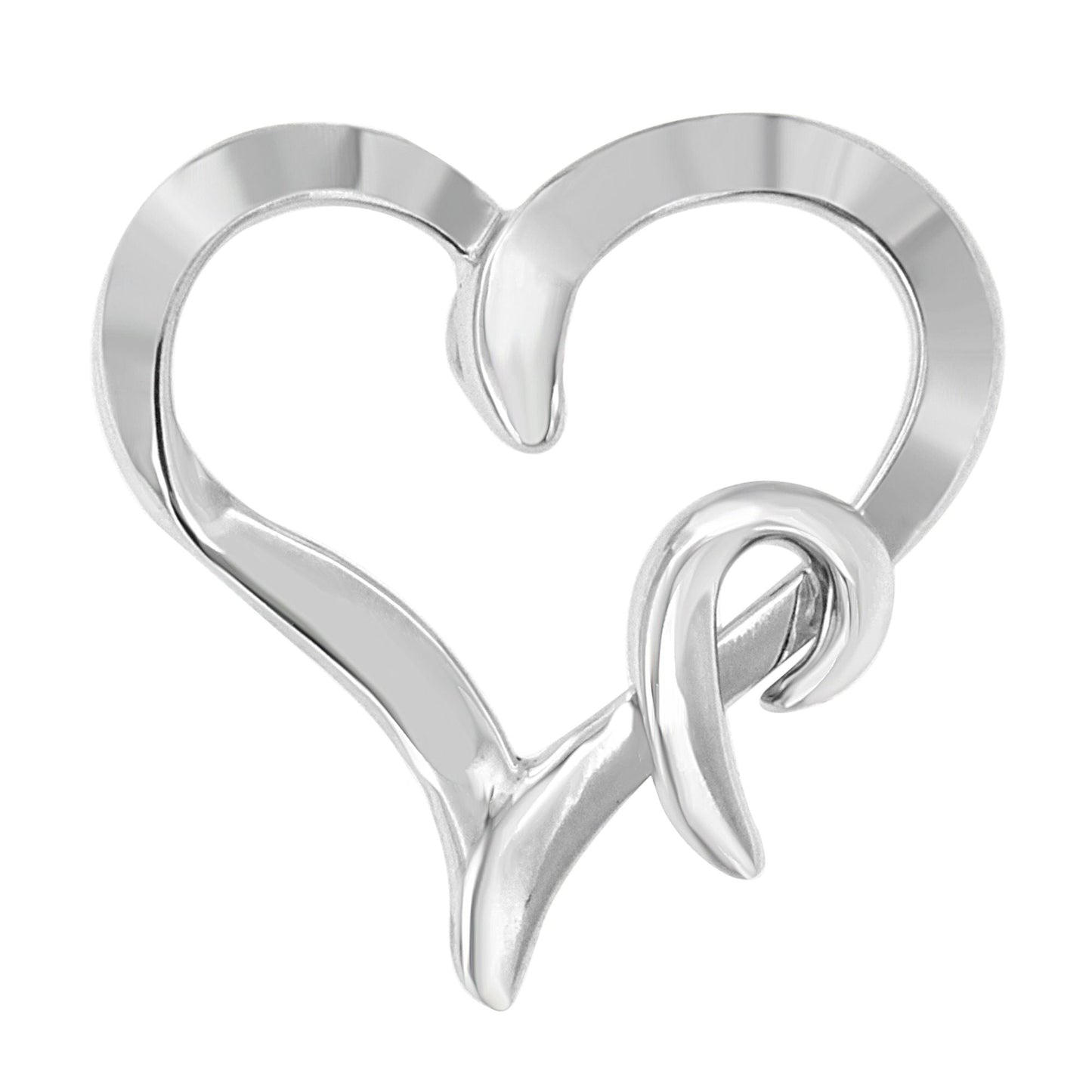 .925 Sterling Silver Heart Shaped Pendant Necklace Bids.com