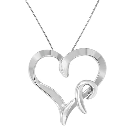 .925 Sterling Silver Heart Shaped Pendant Necklace Bids.com