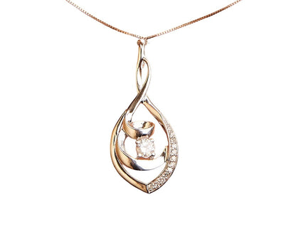 10K White Gold 1/4 Cttw Brilliant-Cut Round Diamond Spiral Link 18" Pendant Necklace (I-J Color, I2-I3 Clarity) Bids.com