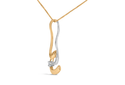 Espira 10K Two-Tone Gold 1/10 cttw Round Cut Diamond Swirl Pendant Necklace (I-J, I2-I3) Bids.com
