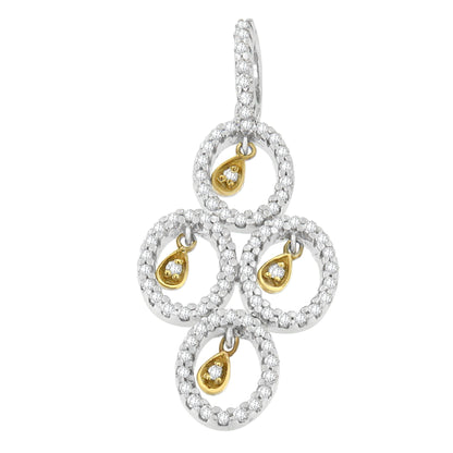14K Two- Toned Gold 2/5 cttw Round Diamond Pendant Necklace (H-I, I1-I2) Bids.com