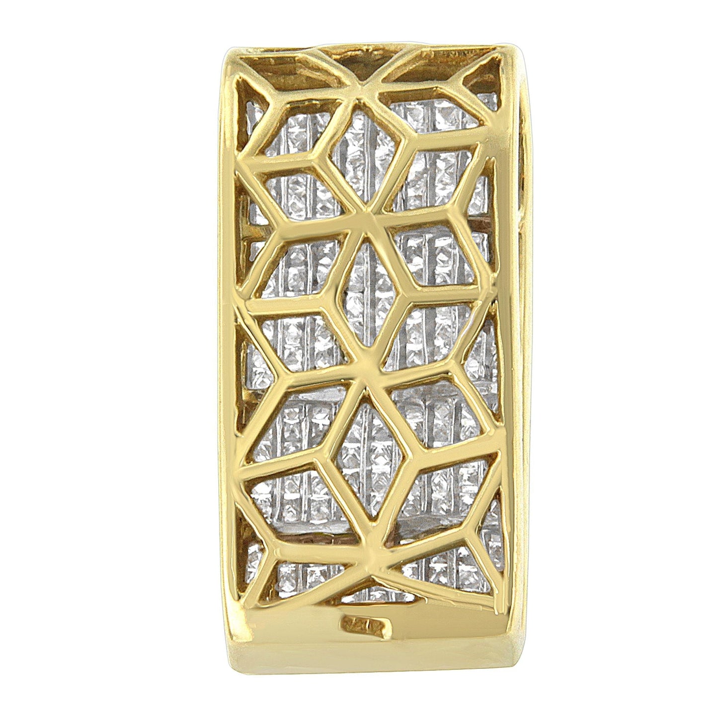 14K Yellow Gold Princess Cut Diamond Block Pendant Necklace (2 5/8 cttw, H-I Color, SI2-I1 Clarity) Bids.com