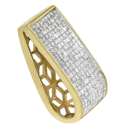 14K Yellow Gold Princess Cut Diamond Block Pendant Necklace (2 5/8 cttw, H-I Color, SI2-I1 Clarity) Bids.com