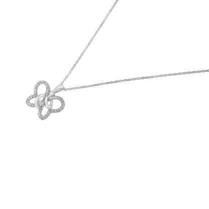 .925 Sterling Silver 1/4 cttw Prong-Set Diamond Butterfly 18" Pendant Necklace (H-I Color, I1-I2 Clarity) Bids.com