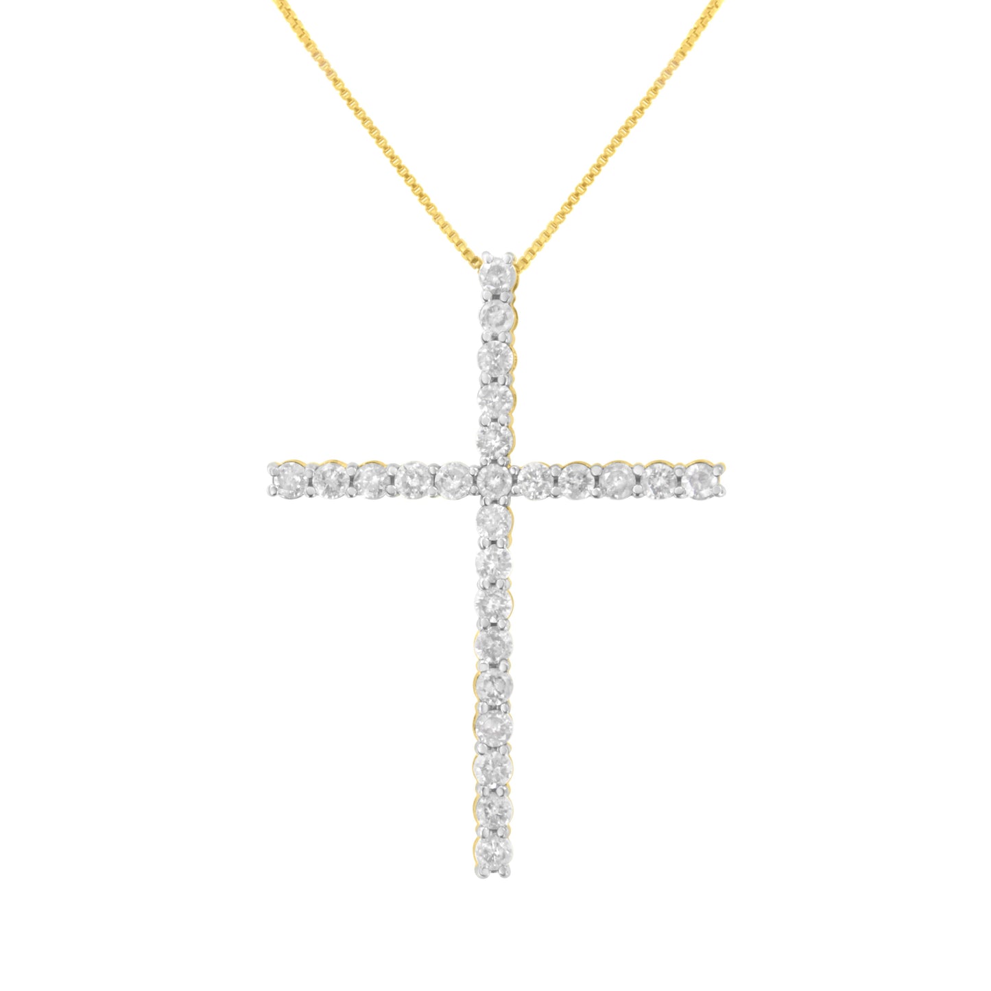 .925 Sterling Silver 2 1/2 cttw Diamond Cross Pendant Necklace (H-I, I2-I3) Bids.com