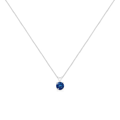 14K White Gold 1/4 Cttw Round Brilliant Cut Lab Grown Blue Diamond 4-Prong Solitaire Pendant Necklace (Blue Color, VVS2-VS1 Clarity) - 18" Bids.com