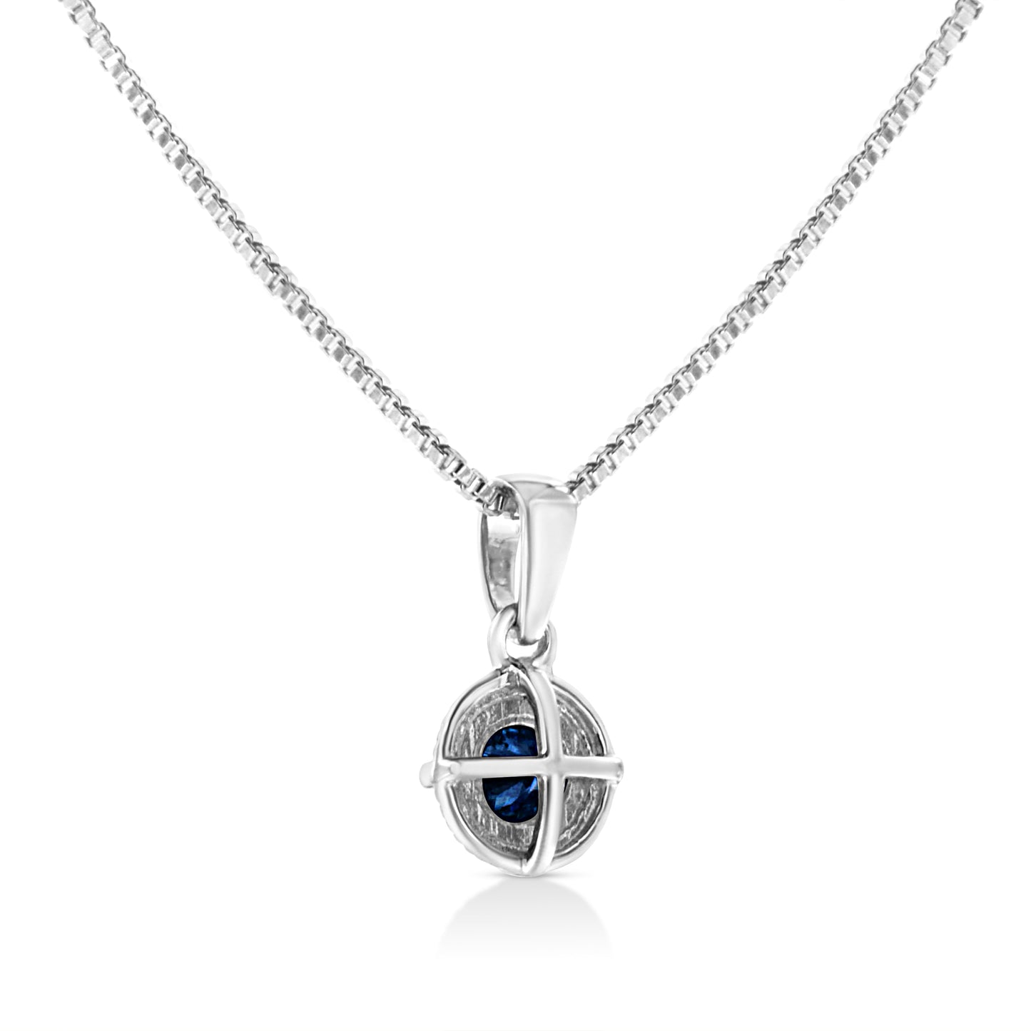 .925 Sterling Silver 3/4 Cttw Treated Blue Diamond Solitaire 18" Milgrain Pendant Necklace (Blue Color, I1-I2 Clarity) Bids.com