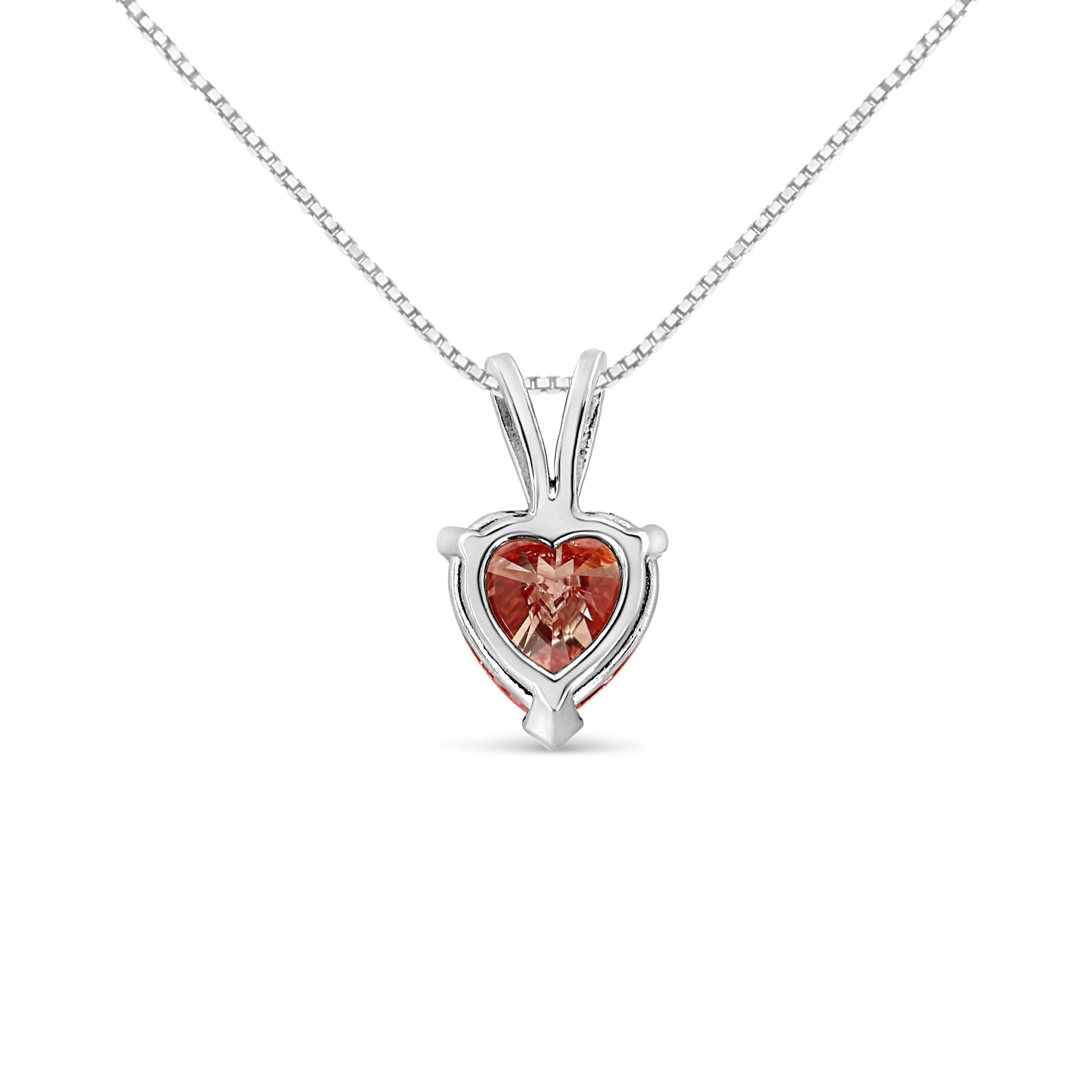 IGI Certified 14K White Gold Martini Set 1.00 Cttw Lab Grown Pink Heart Diamond Solitaire 18" Pendant Necklace (Pink Color, SI2 Clarity) Bids.com