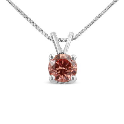 10K White Gold 1/4 Cttw Round Brilliant Cut Lab Grown Blue Diamond 4-Prong Solitaire Pendant Necklace (Blue Color, VS2-SI1 Clarity) - 18" Bids.com