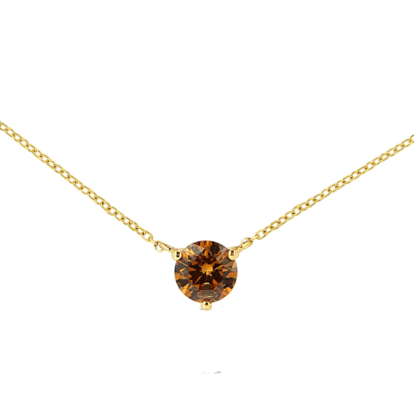 14K Yellow Gold 1/2 Cttw Martini Set Lab Grown Yellow Diamond Solitaire 18" Pendant Necklace (Yellow Color, VS2-SI1 Clarity) Bids.com