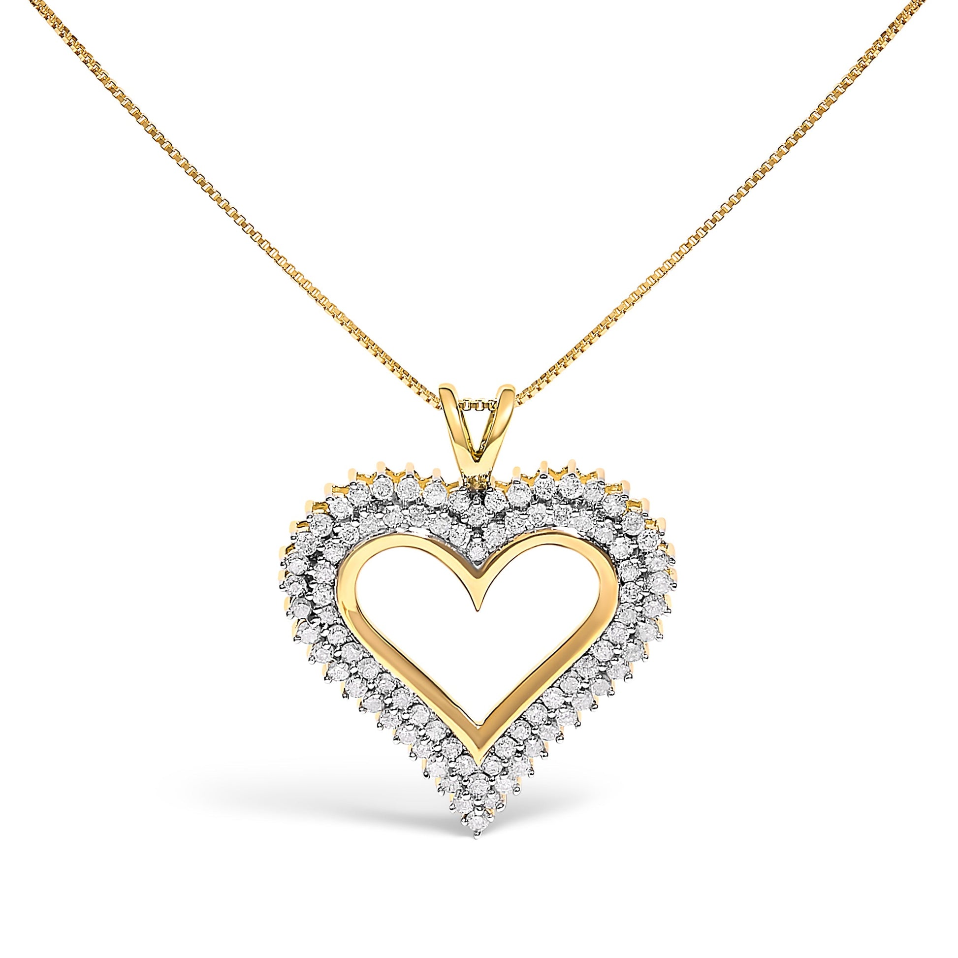 .925 Sterling Silver 1.00 Cttw Diamond Heart 18" Pendant Necklace (I-J Color, I2-I3 Clarity) Bids.com