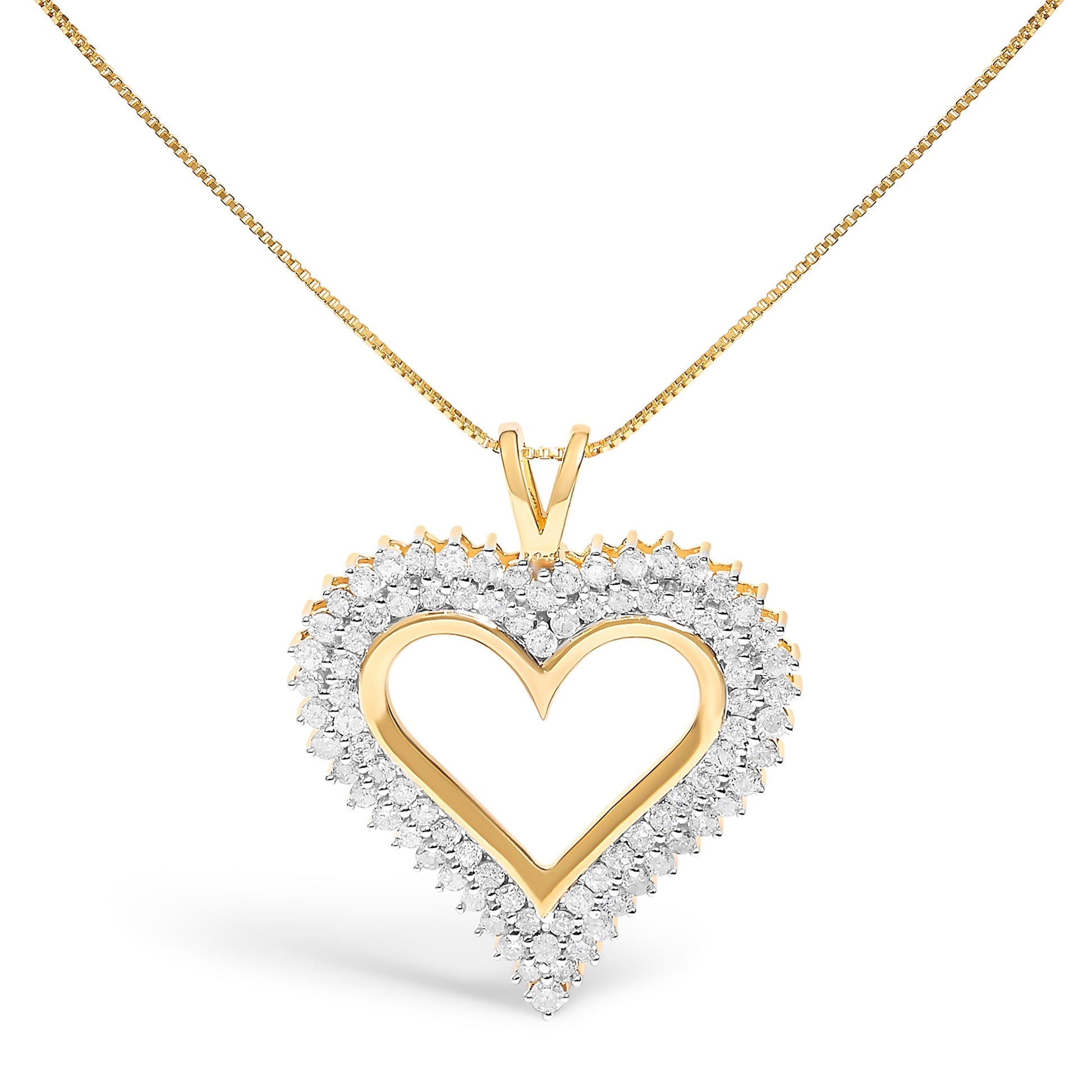 .925 Sterling Silver 1.00 Cttw Diamond Heart 18" Pendant Necklace (I-J Color, I2-I3 Clarity) Bids.com