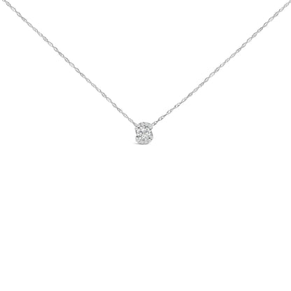 .925 Sterling Silver 1.0 Cttw Lab Grown Round-Cut Diamond Pendant Necklace 18" Bids.com